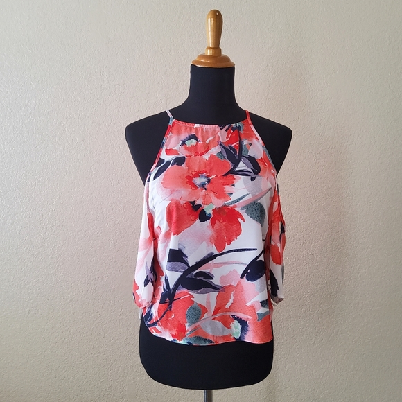 Bishop & Young Ava Floral Short Sleeve Cold Shoulder Top Size S New - Picture 4 of 8